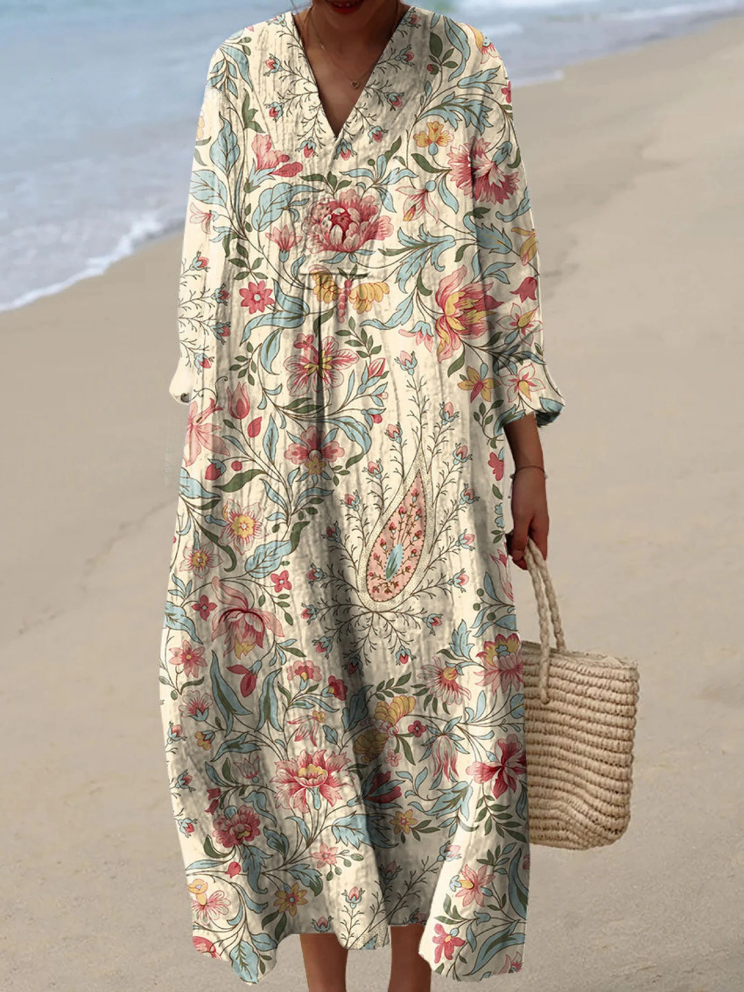 Women's Vintage Lovely Floral Art Print Dress