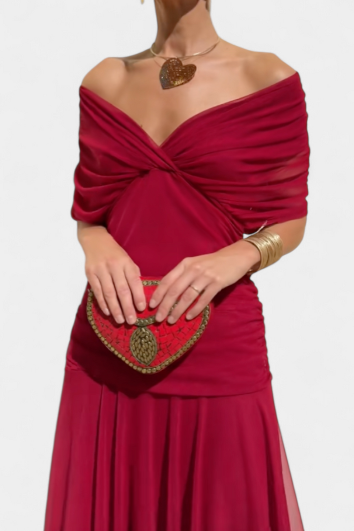 Alorina™ | Long Floral Dress with V-Neck