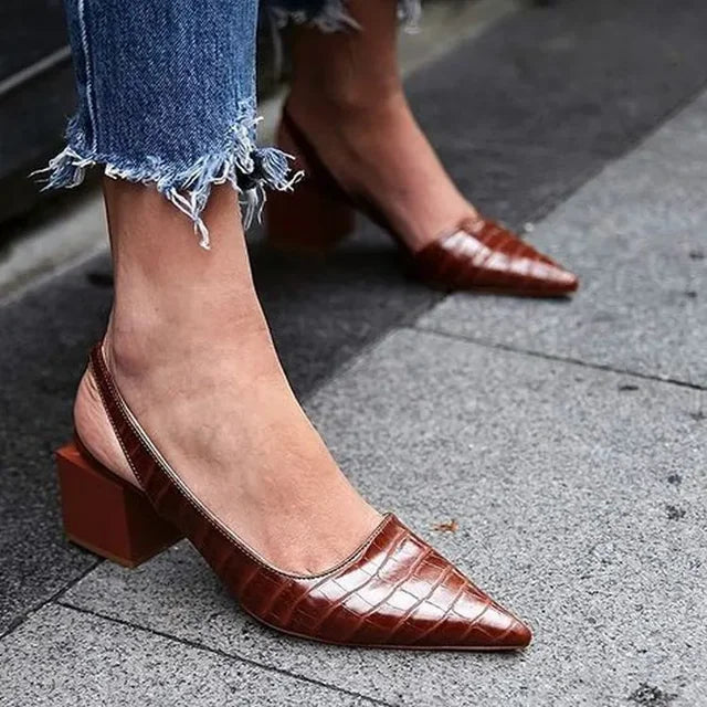 Zarrah Chic Brown Stiletto Heels