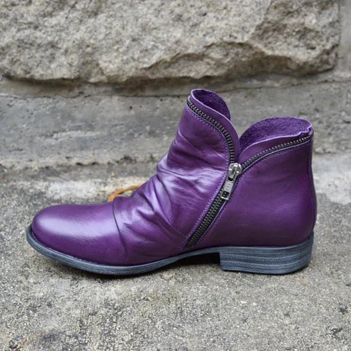 Women's Ankle Boots with Zipper Closure